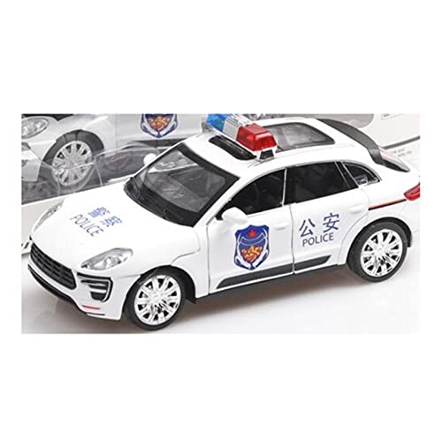 1/32 Für Macan High Simulation Polizeiauto Modell Metall Diecast Spielzeug Mit Sound & Licht(Bianco) von XIYUEYING
