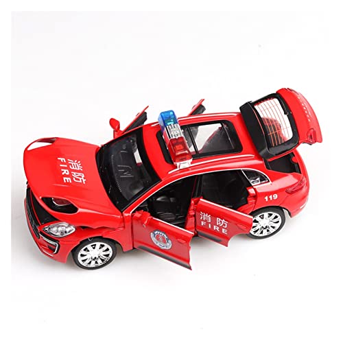 1/32 Für Macan High Simulation Polizeiauto Modell Metall Diecast Spielzeug Mit Sound & Licht(Rot) von XIYUEYING