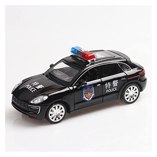 1/32 Für Macan High Simulation Polizeiauto Modell Metall Diecast Spielzeug Mit Sound & Licht(Schwarz) von XIYUEYING