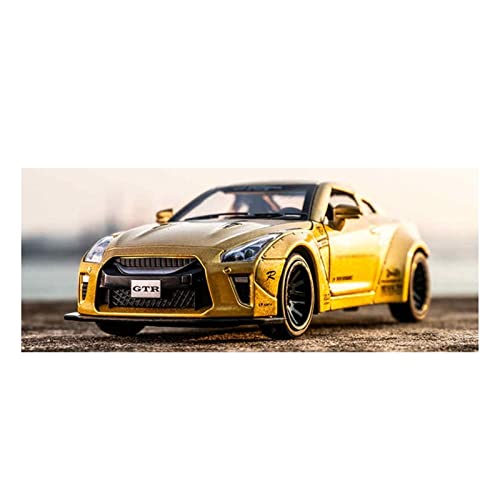 1/32 Für Nissan GTR Hohe Simulation Rennwagenmodell Metalldruckguss Spielzeug Ornament Dekoration(Jaune) von XIYUEYING