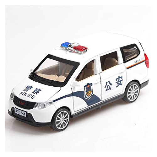 1/32 Für Wuling High Simulation Polizeiauto Modell Metalldruckguss Spielzeugfahrzeug Mit Sound & Licht(Bianco) von XIYUEYING