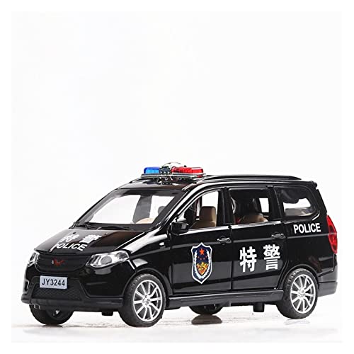 1/32 Für Wuling High Simulation Polizeiauto Modell Metalldruckguss Spielzeugfahrzeug Mit Sound & Licht(Schwarz) von XIYUEYING
