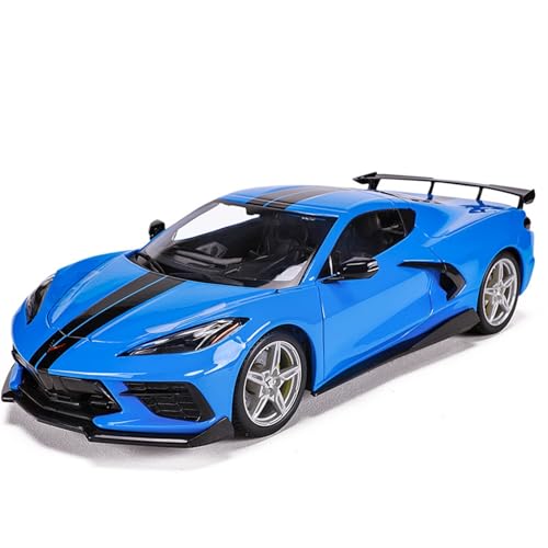 1 18 Für Chevrolet Corvette 2020 Modell Simulation Sportwagen Legierung Auto Modell Dekoration Sammlung Erinnerungsstücke Display Spielzeug Schreibtisch Für Männer Jungen(Blau) von XIYUEYING