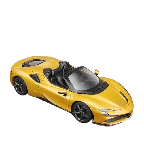 1 18 Für Ferrari Sf90 Spider Legierung Miniatur-Sportwagen Ferrari Stradale Weihnachten Kinderspielzeug Auto(Yellow) von XIYUEYING