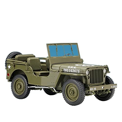1 18 Für Jeep 1941 Willys MB SUV Legierung Druckguss Simulation Modellauto Statische Sammlung Dekoration(Open top Green) von XIYUEYING