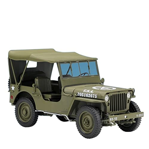1 18 Für Jeep 1941 Willys MB SUV Legierung Druckguss Simulation Modellauto Statische Sammlung Dekoration(Soft top Green) von XIYUEYING