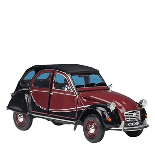 1 24 Für Citroen 2CV 6 Charleston Classic Car Alloy Druckguss Automodell Fertige Autodekoration(Rot) von XIYUEYING