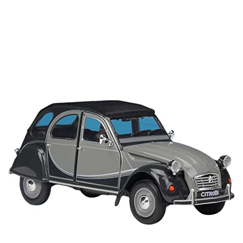 1 24 Für Citroen 2CV 6 Charleston Classic Car Alloy Druckguss Automodell Fertige Autodekoration(Schwarz) von XIYUEYING