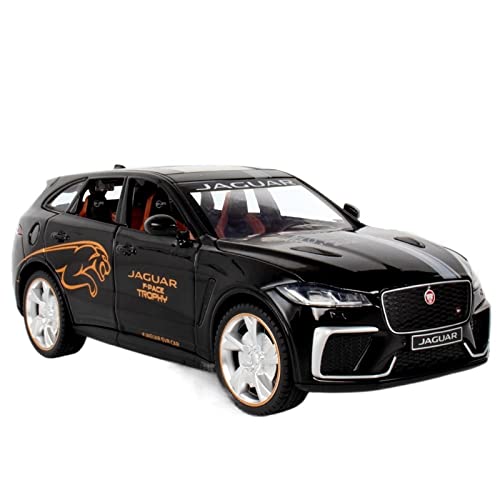 1 24 Für Jaguar F-Pace SVR Sportlegierung Modellauto Zurückziehen Ton Und Licht 6 Offene Tür Spielzeugauto(Schwarz) von XIYUEYING