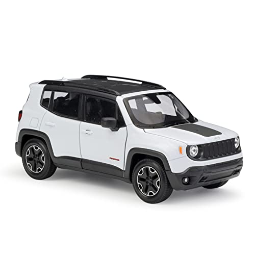 1 24 Für Jeep Renegade Trailhawk SUV Geländewagen Legierung Die-Cast-Fertigmodellauto-Replikauto(White) von XIYUEYING