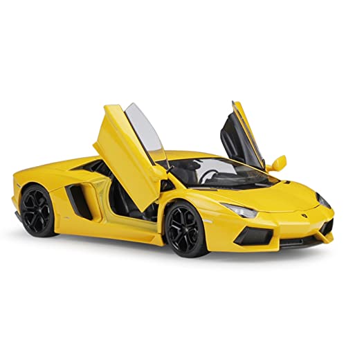 1 24 Für Lamborghini Aventador LP700-4 Rennsportwagen Metall Druckguss Modellauto Spielzeugauto(Yellow) von XIYUEYING