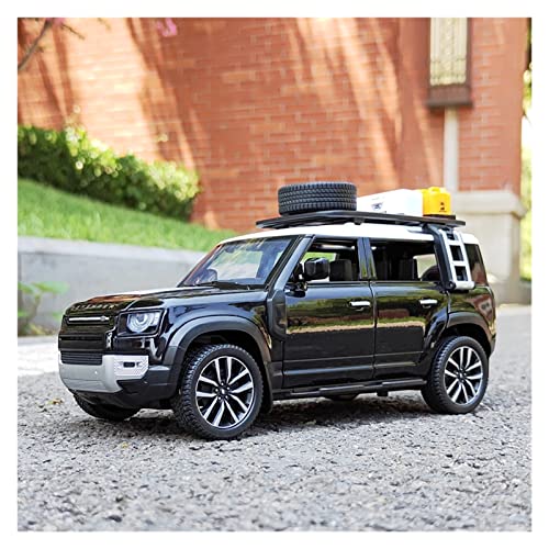 1 24 Für Land Rover Defender 2022 SUV Legierung Druckguss Modellauto Replik Auto Fertiges Spielzeugauto(Schwarz) von XIYUEYING