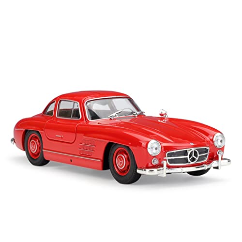 1 24 Für Mercedes-Benz 300 SL Alu-Druckguss-Fertigmodellauto-Replik-Miniatur-Auto-Ornament(Rot) von XIYUEYING