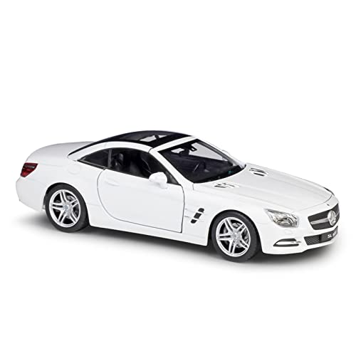 1 24 Für Mercedes-Benz SL500 Sportwagen Metall Replik Auto Druckguss Statische Modellauto Ornamente(White) von XIYUEYING