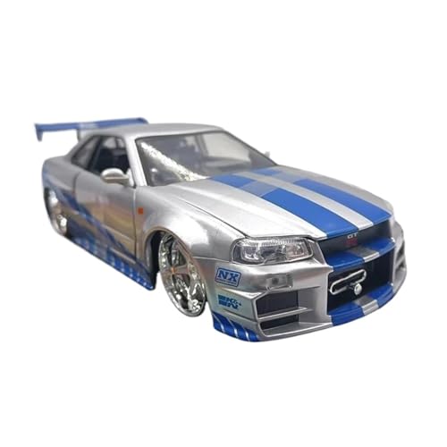 1 24 Für Nissan Skyline GT-R BNR34 Legierung Klassiker Car-Modell Simulation Souvenir Dekoration Sammlung von XIYUEYING