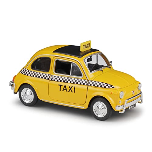 1 24 Für Nuova FIAT 500 Classic Taxi Alloy Replica Car Druckguss-Fertigmodellauto-Dekoration von XIYUEYING