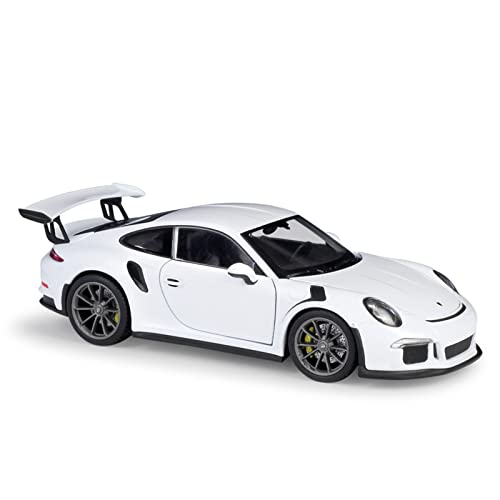 1 24 Für Porsche 911 (997) GT3 RS Sportwagen Legierung Druckguss Modellauto Fertige Auto Dekoration(White) von XIYUEYING