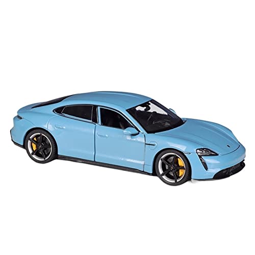 1 24 Für Porsche Taycan Turbo S Sportwagen Legierung Druckguss Modellauto Miniaturauto Spielzeug(Blau) von XIYUEYING