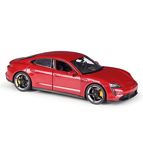 1 24 Für Porsche Taycan Turbo S Sportwagen Legierung Druckguss Modellauto Miniaturauto Spielzeug(Rot) von XIYUEYING