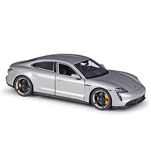 1 24 Für Porsche Taycan Turbo S Sportwagen Legierung Druckguss Modellauto Miniaturauto Spielzeug(Silber) von XIYUEYING