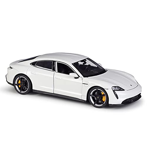 1 24 Für Porsche Taycan Turbo S Sportwagen Legierung Druckguss Modellauto Miniaturauto Spielzeug(White) von XIYUEYING