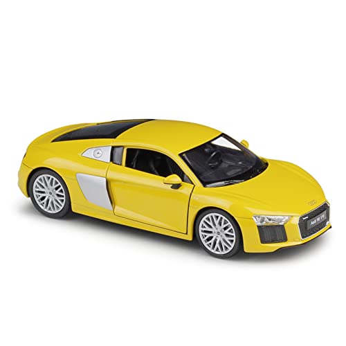 1 24 Für R8 V10 2016 Hohe Simulation Auto Legierung Druckguss Modellauto Replik(Yellow) von XIYUEYING