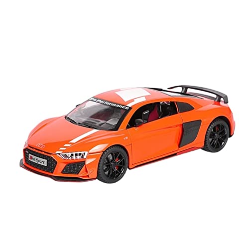 1 24 Für R8 V10 Legierung Modellauto Miniatur Fahrzeug Sound Und Licht Zurückziehen Spielzeugautos(Orange) von XIYUEYING