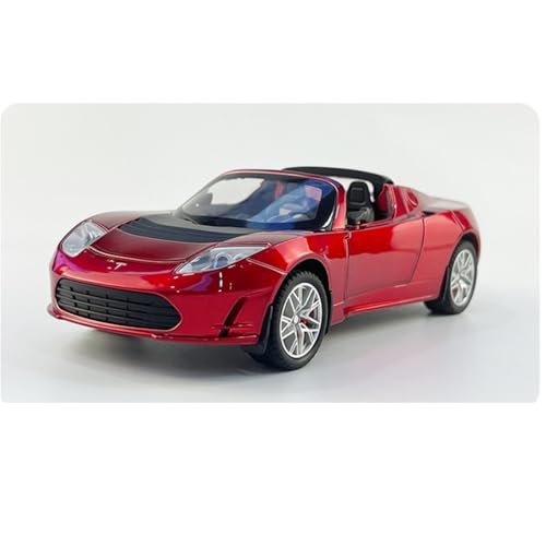 1 24 Für Tesla Space Edition Roadster Simulation Legierung Auto Modell 7,7 Zoll Sammlung Rot Dekoriert Schreibtisch Souvenir Männer Jungen von XIYUEYING