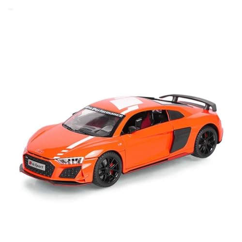 1 24 für Audi R8 V10 Sportwagen Simulation Diecast Metall Modell Auto Sound Licht Zurückziehen Auto Modell(C) von XIYUEYING