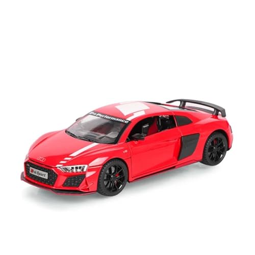 1 24 für Audi R8 V10 Sportwagen Simulation Diecast Metall Modell Auto Sound Licht Zurückziehen Auto Modell(D) von XIYUEYING