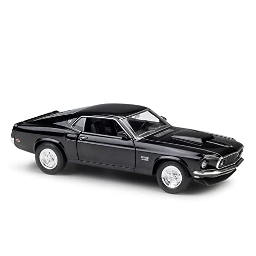 1 24 für Ford Mustang Boss429 1967 Klassisches Modell Metall Druckguss Modellauto Miniaturauto(Schwarz) von XIYUEYING