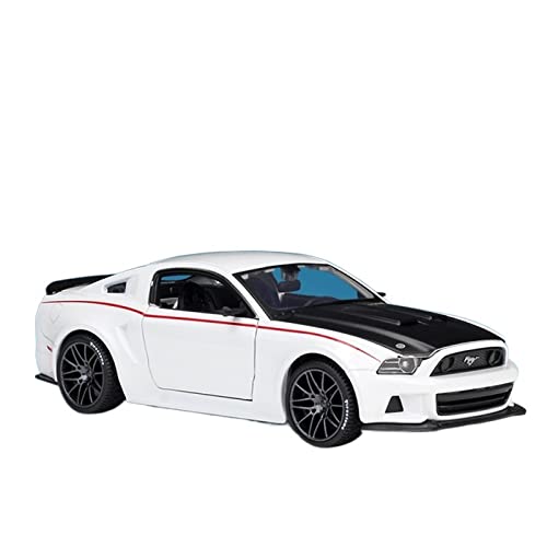 1 24 für Ford Mustang Street Racer Alloy Replica Vehicle Druckguss fertiges Modellauto Ornament(White) von XIYUEYING