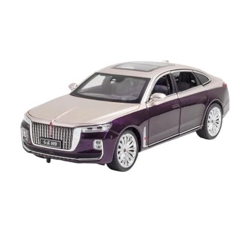 1 24 für HONGQI H9 Hohe Simulation Diecast Metall Legierung Modell Auto Sound Licht Zurückziehen Auto Modell(C) von XIYUEYING