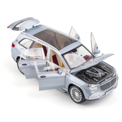 1 24 für Mercedes Maybach GLS600 Legierung Simulation Auto Modell Dekoriert 22CM Schreibtisch Sammlung Spielzeug Für Männer Und Frauen(Silber) von XIYUEYING