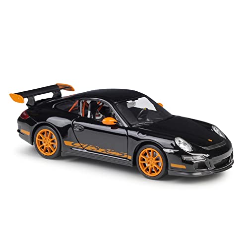 1 24 für Porsche 911 GT3 RS Sportwagen Legierung Druckguss Modellauto Replik Auto mit zu öffnenden Türen(Schwarz) von XIYUEYING
