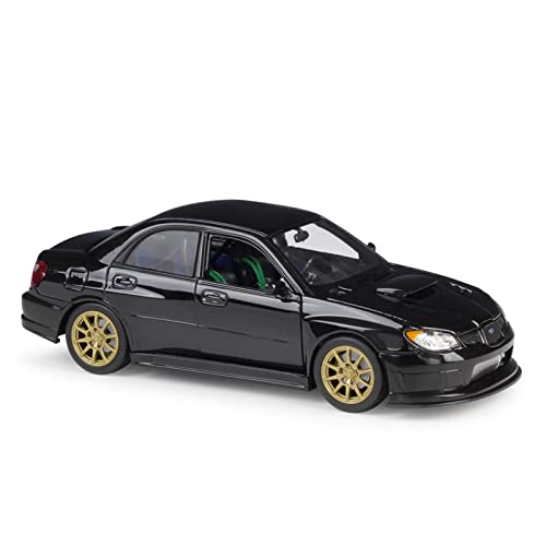 1 24 für Subaru Impreza Performance Klassische Sportwagen Legierung Druckguss Modellauto Replik Auto(Schwarz) von XIYUEYING
