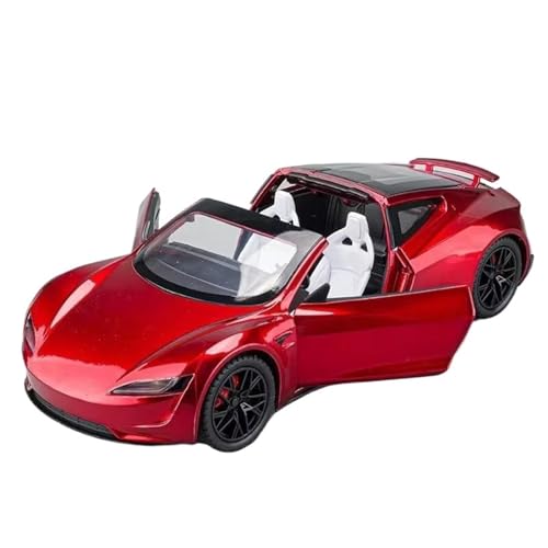 1 24 für Teslas Roadster Cabrio, Legierung, Sportwagenmodell, Metallautomodell mit Ton und Licht(E) von XIYUEYING