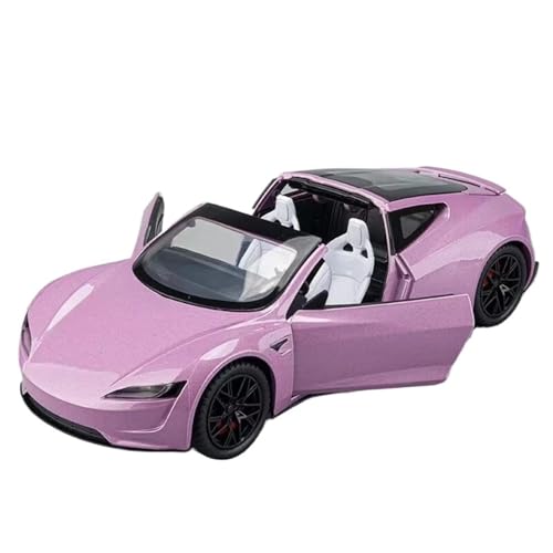 1 24 für Teslas Roadster Cabrio, Legierung, Sportwagenmodell, Metallautomodell mit Ton und Licht(F) von XIYUEYING