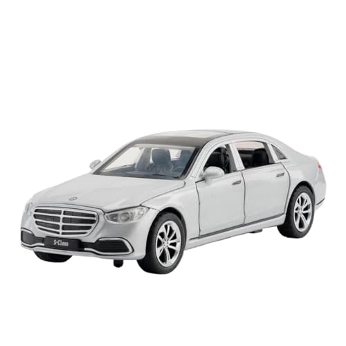 1 32 Für Benz S400L Sound Light 6 Türen Geöffnet Pull Back Legierung Miniatur Auto Modell Simulation Souvenir(Silber) von XIYUEYING