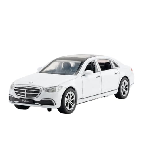 1 32 Für Benz S400L Sound Light 6 Türen Geöffnet Pull Back Legierung Miniatur Auto Modell Simulation Souvenir(White) von XIYUEYING