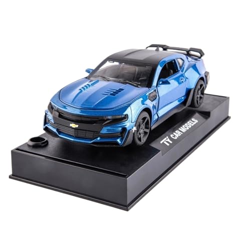 1 32 Für Chevrolet Camaro Legierung Auto Modell Dekoration Spielzeug Tisch Dekoration Sammlung Souvenir Box Set(Blau) von XIYUEYING