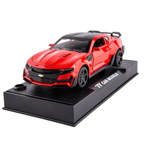 1 32 Für Chevrolet Camaro Legierung Auto Modell Dekoration Spielzeug Tisch Dekoration Sammlung Souvenir Box Set(Rot) von XIYUEYING