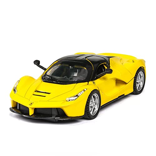 1 32 Für Ferrari LaFerrari Legierung Druckguss Auto Modell Sound Und Licht Zurückziehen Spielzeugauto DREI Offen(Yellow) von XIYUEYING