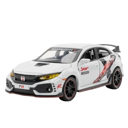 1 32 Für Honda Civic Type-R Legierung Auto Modell Druckguss Metall Sport Auto Modell Mit Sound Und Licht(A) von XIYUEYING