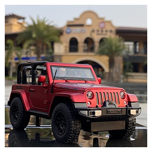 1 32 Für Jeep Wrangler Rubicon Geländewagen Legierung Druckguss Modellfahrzeug Replik Auto(Rot) von XIYUEYING