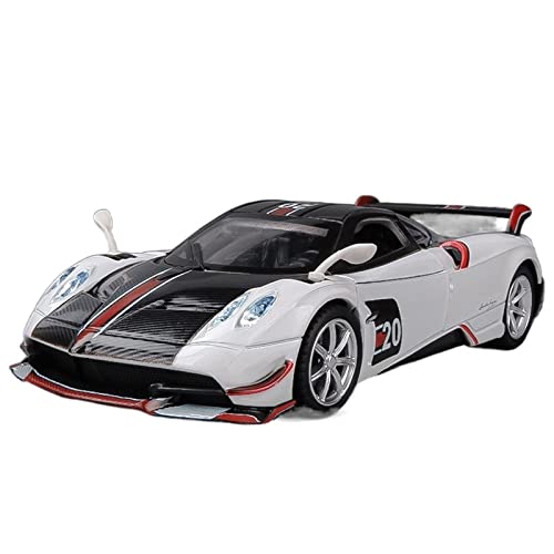 1 32 Für Pagani Huayra BC Super Sportwagen Legierung Modellauto Sound Und Licht Zurückziehen Spielzeugauto(White) von XIYUEYING