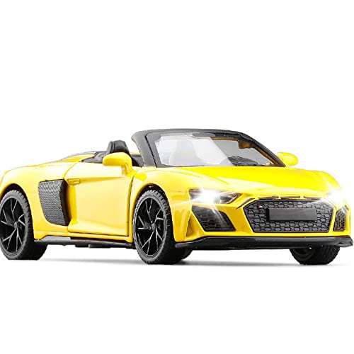 1 32 Für R8 Spyder 2020 Supersportwagen Legierung Die-Cast Sound and Light Pull Back Car Model(A) von XIYUEYING