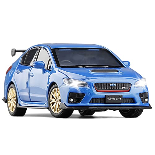 1 32 Für Subaru STI 2016 Druckguss Fahrzeugmodell Legierung Modellauto Sound Licht Zurückziehen Spielzeugauto(Blau) von XIYUEYING