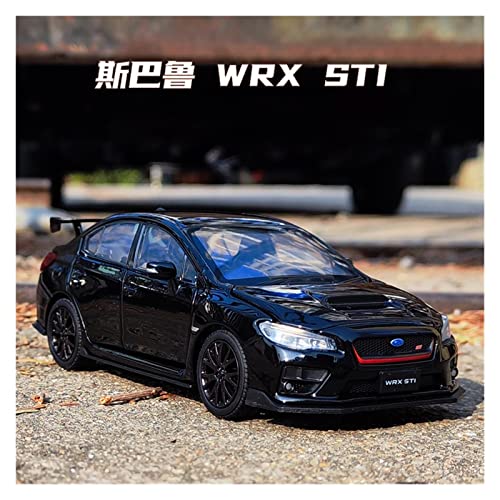1 32 Für Subaru STI 2016 Druckguss Fahrzeugmodell Legierung Modellauto Sound Licht Zurückziehen Spielzeugauto(Schwarz) von XIYUEYING