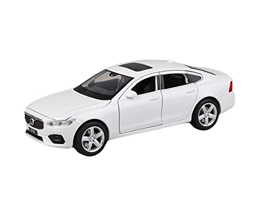 1 32 Für Volvo S90 Legierung Druckguss Modellauto Pull-Back Sound Und Licht Spielzeugauto Fertiges Auto(White) von XIYUEYING